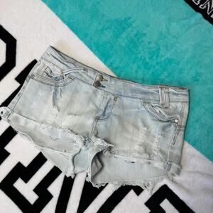 Y2K Highway Jeans Low Rise Distressed Shorts